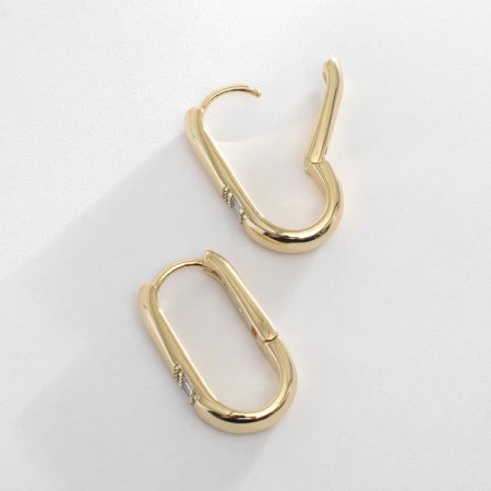 Earrings with rhinestones Xuping importance, white color in gold-1