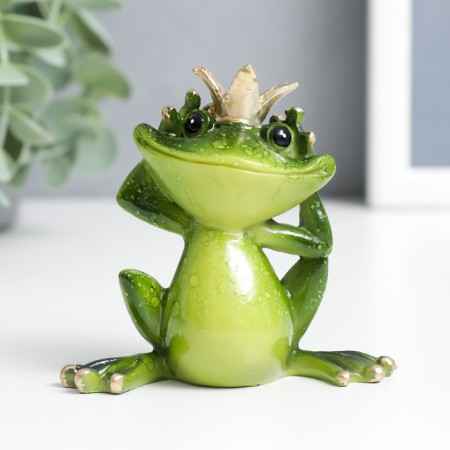 Souvenir Polystone Lak "Frog-Kvakushka in the crown" Mix 8.3x7.5x5 cm-1