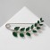 Pin -in -law "Figure" 6.5 cm, green color in silver