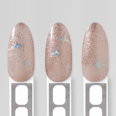 Star stickers "Star", voluminous, metallized, silver color-3