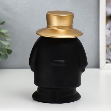 Souvenir Polystone "Mr. Incognito complete" black with gold 18x11x9cm-2
