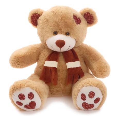 Soft toy "Bear Tony with a scarf" Coffee, 90 cm