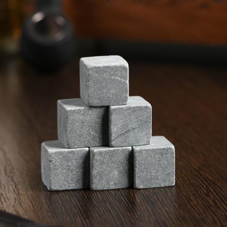 Visisky stones "are always the first", in a box, natural steat, 6 pcs-1