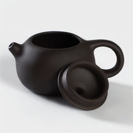 A set for the tea ceremony Ceramic “Clay”, 11 objects: 8 PIAL 50 ml, kettle, milkman, mortar, brown color-6