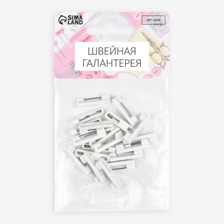 Basket for brooches, 22 mm, 20 pcs, white color-6