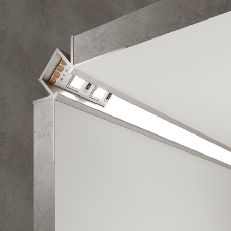 Built-in angular aluminum profile (inner angle) for Elektrostandard LED tape, LL-2-ALP014, 2 m, color gray color