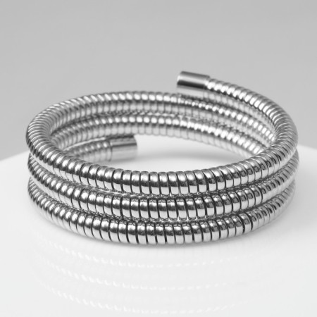 Bracelet-spring "relief" 3 rows, color silver, d = 6.5 cm-1