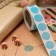 Stick transparent round color tape, mix, 2 x 2 cm, 300 pcs.