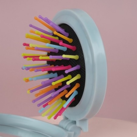 Massage comb “plush mercy”, folding, with a mirror, D = 7.5 cm, Mix drawing-6
