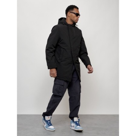 Male pouring park demi -season, size 56, black color-2