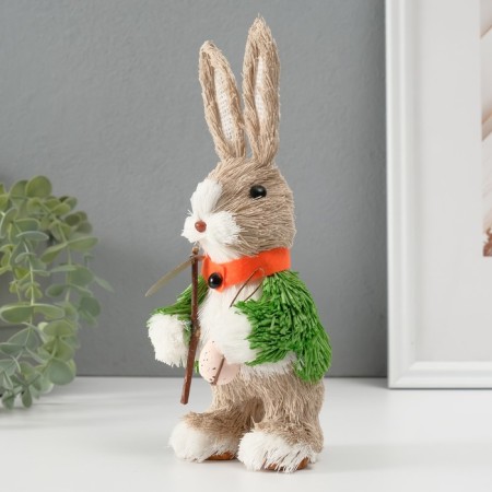 Souvenir "Bunny in green with a stick" 9x8x23.5 cm-1
