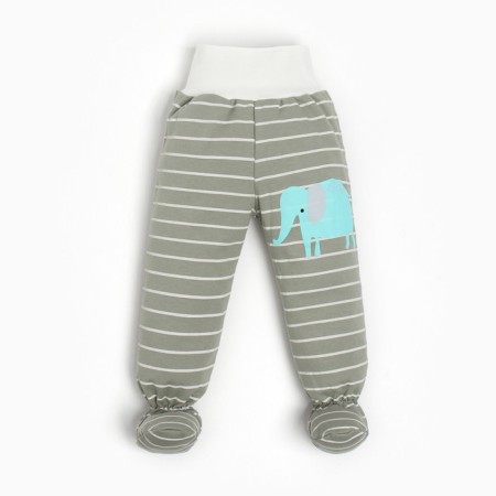 Sluttes for a boy, gray/strip, height 74-80 cm