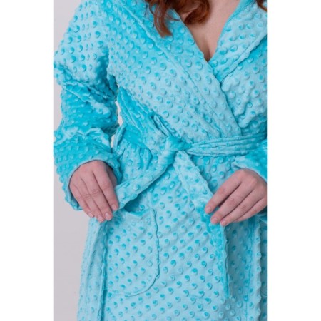 Women's bathrobe, size 42, turquoise color-4