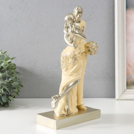 Souvenir Polystone "Tender Meeting" Beige with gold 14.5x7.1x27 cm-1