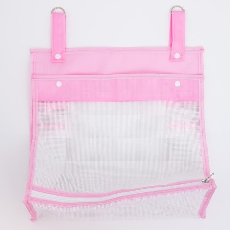 Grid for storing toys in the bathroom, pink color-6