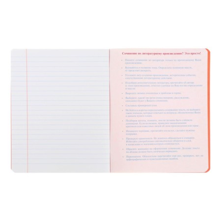 Subject notebook monocolor.element, 48 sheets in the Literature line, covered cardboard, lamination of software vach, selective varnish, offset block 70 g/m2-4