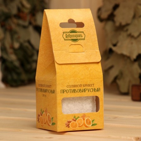 Salt Briket Cube "Antivimus" 200 g "Dobroparov" lemon, ginger-2
