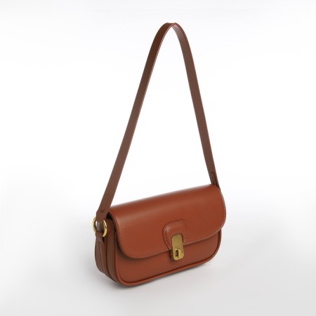Female bag Textura, small size, brown color-4