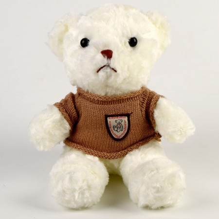 Soft toy "Bear" in a jacket, 29 cm, white color