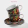 Set of ceramic tea shade "Russian pattern", 4 items: 2 cups 210 ml, 2 saucers, color colorful color