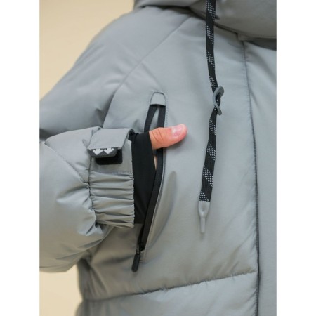 Coat for girls, height 116 cm, gray color-17
