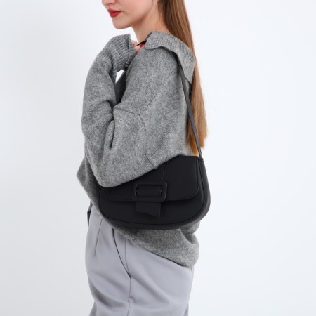 Women's bag on the shoulder, black color 25*16*6 cm-7