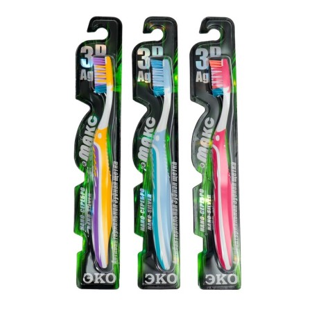Toothbrush mod 3D Ag+ antibacterial, nano-serebly, brush for tongue, three-component p