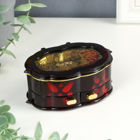 Musical box "Oval with boxes" 8x11.5 cm