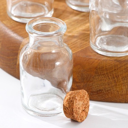 A set of glass jars for spices with a cork lid "Parfa", 70 ml, 4.5 × 8 cm, 12 pcs-1