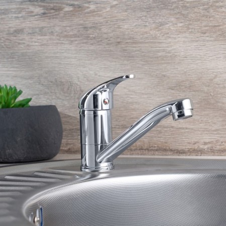 Kitchen mixer RMS SL128-004F-15, single-leaf, short spout, nut, chrome-1