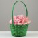 Wicker basket, D19 x 9.5 x 32 cm, green, bamboo