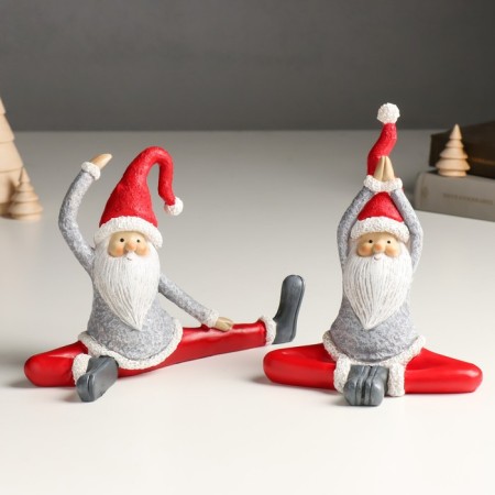 Suvenir Polystone "Santa Claus - yog. Stretching and relaxation" MIX 9x15x18 cm