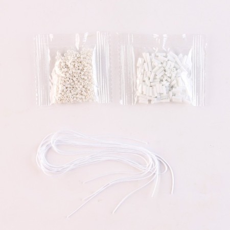 A set for creating a bracelet from the beads "ABC Morse", the color is white-3