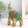 Polystone souvenir "Elephant - Red -green Popona with rubies" 12.5x5x15.5 cm