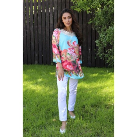 Female blouse, size 42, pink color-7