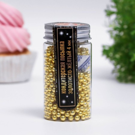 Sprinking confectionery "golden yellow", 4 mm, 50 g-1