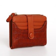 Women's wallet on the button, redhead color