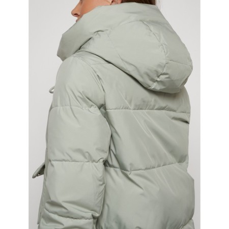 Coat insulated winter female, size 44, color light green-17