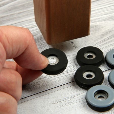 Furniture round tundra, d = 25 mm, 8 pcs., Polymer, gray color-11