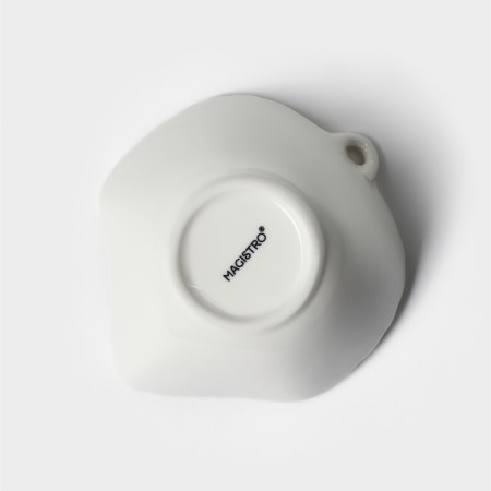 Porcelain salad magistro "leaf", 200 ml, d = 10 cm, white color-4