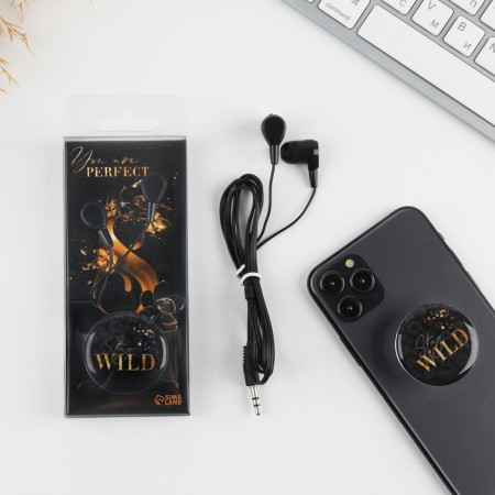 Наушники и попсокет «Stay wild», модель VBT 1.28, 13,5 х 6 см.-2