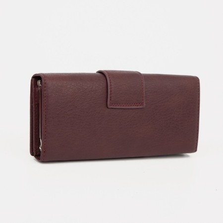 Women's wallet on magnets, burgundy color-1