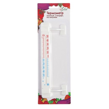 Thermometer, street, window, on Velcro, white-3
