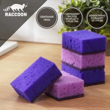 A set of sponges for washing dishes Raccoon 