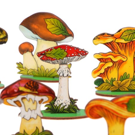 Set "Mushrooms on a stand" in a wooden box, 36 details-3