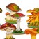 Set "Mushrooms on a stand" in a wooden box, 36 details