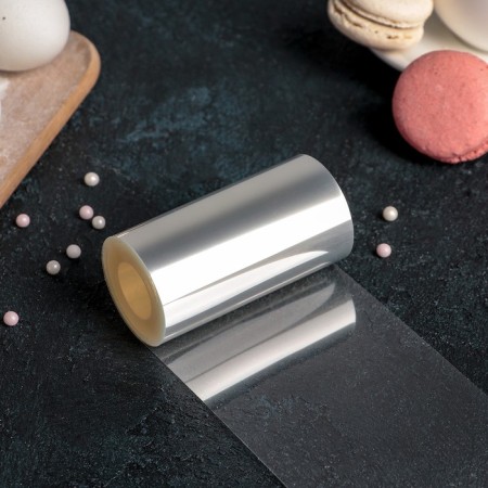 Acetate tape for tightening cakes, length 8 meters, h = 8.1 cm, density 125 μm-2