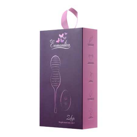 Intimate simulator 2 in 1 Eromantica ZEFYR silicone, pink color, 17.3 cm-8