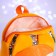 Baby backpack for a girl with sequins "Fox", 26x24 cm, for the New Year