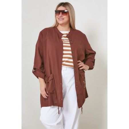 Women's tunic, size 62, brown color-2